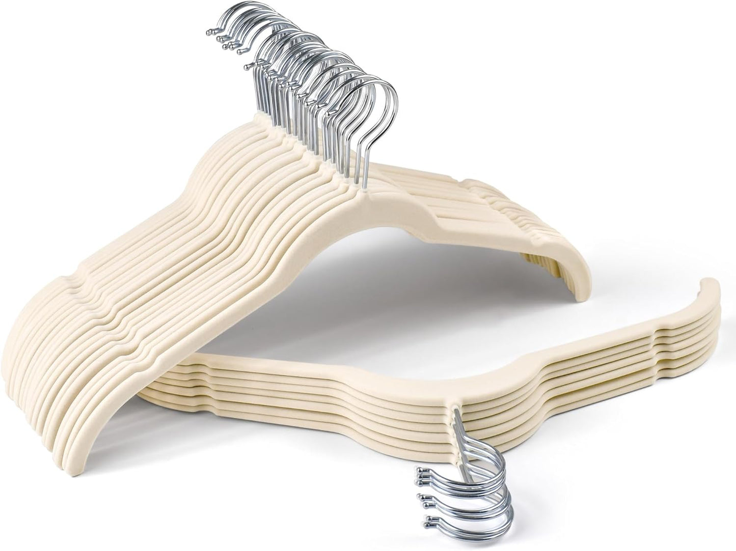 Sishynio Premium Velvet Shirt Hangers - Non-Slip 360° Swivel Hook | Space-Saving 30 Pack for Blouses & Dresses
