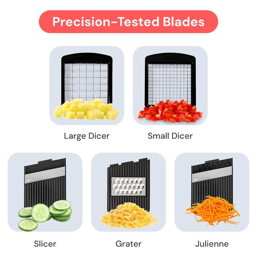 Fullstar XL Vegetable Chopper & Mandoline Slicer – Vegetable, Onion, Potato, Food, Veggie & Fruit Slicer, Dicer & Spiralizer with Pull-Out Catch Tray, Kitchen Gadgets & Gifts (6 in 1, Black/White)