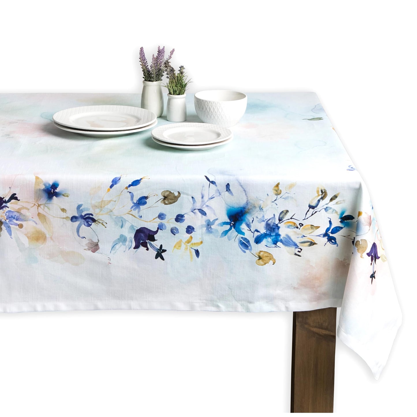 Maison d' Hermine Table Cloth Square Table 100% Cotton 54 x 54 Inches Tablecloth Reusable Decorative for Dining Kitchen Room Farmhouse Home Gifts for Mothers Day Spring Summer - Lazy Summer Days