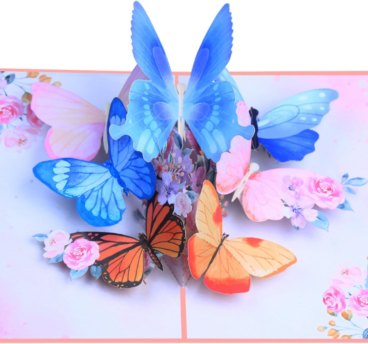 ROBBEAR 3D Pop-Up Greeting Card - Butterfly & Flower Design | Handmade for Birthdays, Anniversaries & More