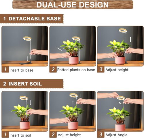 Aokrean Grow Light - 48 LEDs Full Spectrum Indoor Plant Light | Height Adjustable with Auto Timer & 5 Brightness Levels