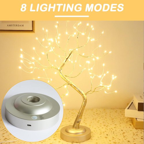 Fairy Light Tree | 108 LED Twinkle Lamp with Timer & 8 Lighting Modes | Warm White Home Decor