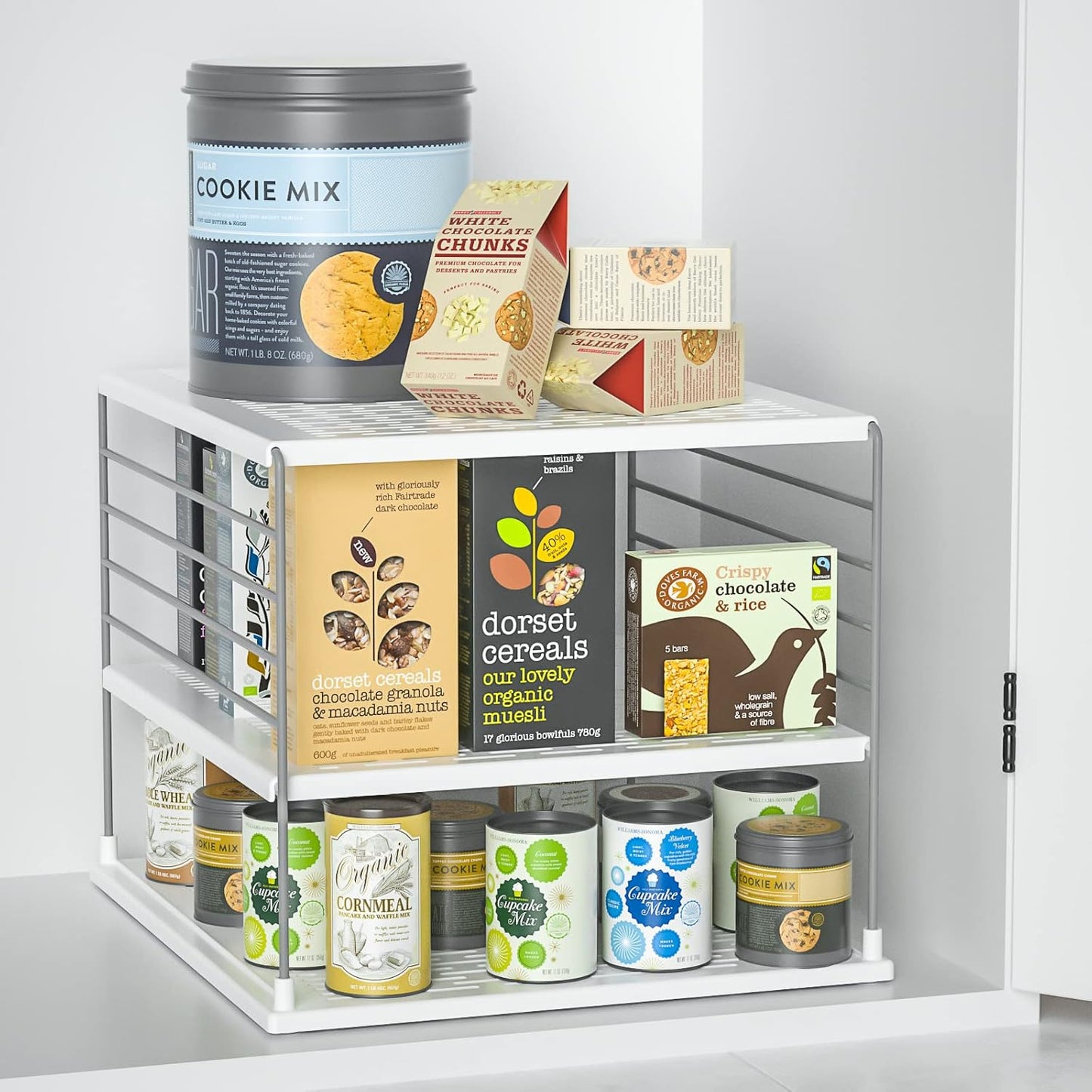 Skiennix Cabinet Organizers - Upgraded Divided Compartment Holder for Kitchen Storage | Under Sink Organizer