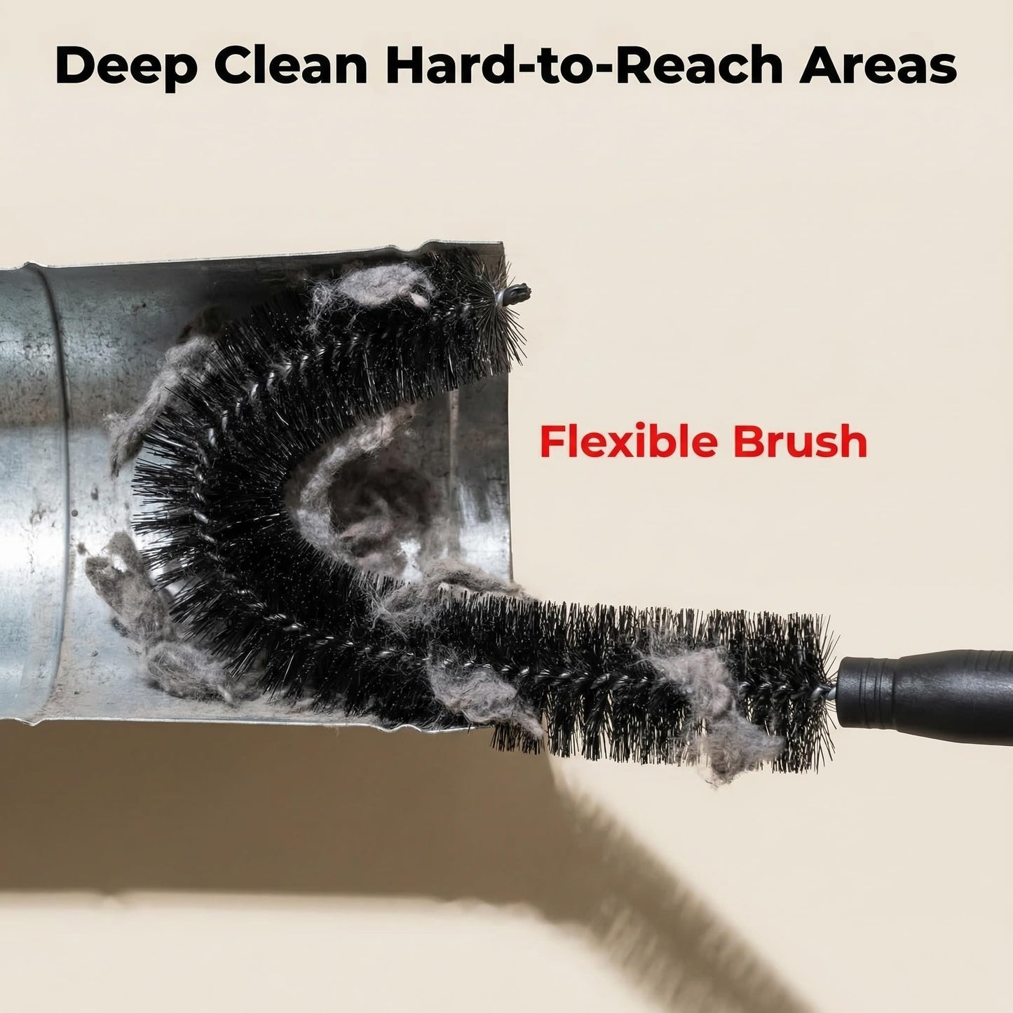 XHYdamile 3Pcs Dryer Vent Cleaner Kit, Dryer Lint Vacuum Attachment and Flexible Dryer Lint Brush, Dryer Vent Vacuum Hose Attachment, with Unclogging Clip & Storage Bag