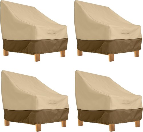 Classic Accessories Veranda Water-Resistant Patio Lounge Chair Cover - 38 Inch, 4 Pack, Durable Protection