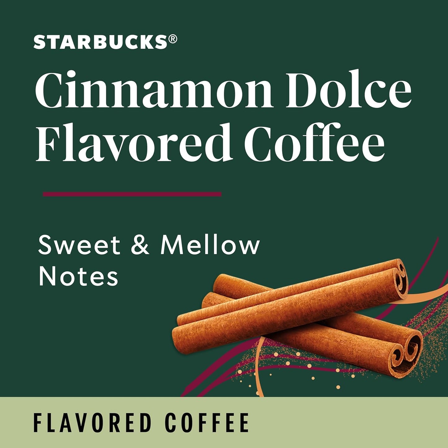 Starbucks K-Cup Coffee Pods - Cinnamon Dolce Flavored Hot or Iced Coffee | 22 Keurig Pods