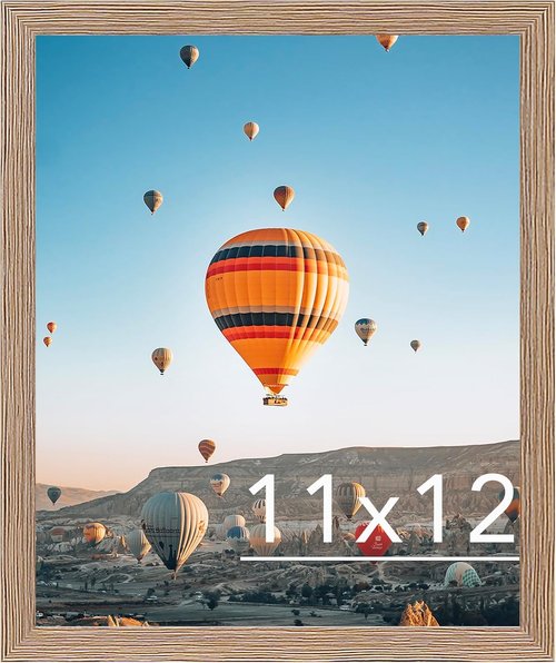 JCJMY 11x12 Rustic Brown Picture Frame - Versatile Wall Hanging or Tabletop Display | Shatter Resistant Plexiglass