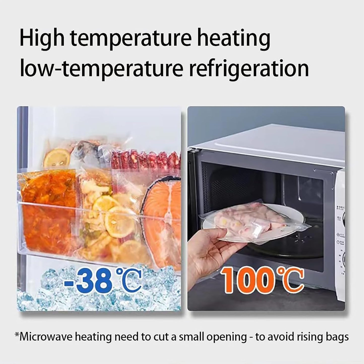 Skiennix Vacuum Sealer Bags - Airtight Food Storage Rolls | 2 Rolls 8"x16' & 2 Rolls 11"x16' | BPA Free, Microwave & Freezer Safe