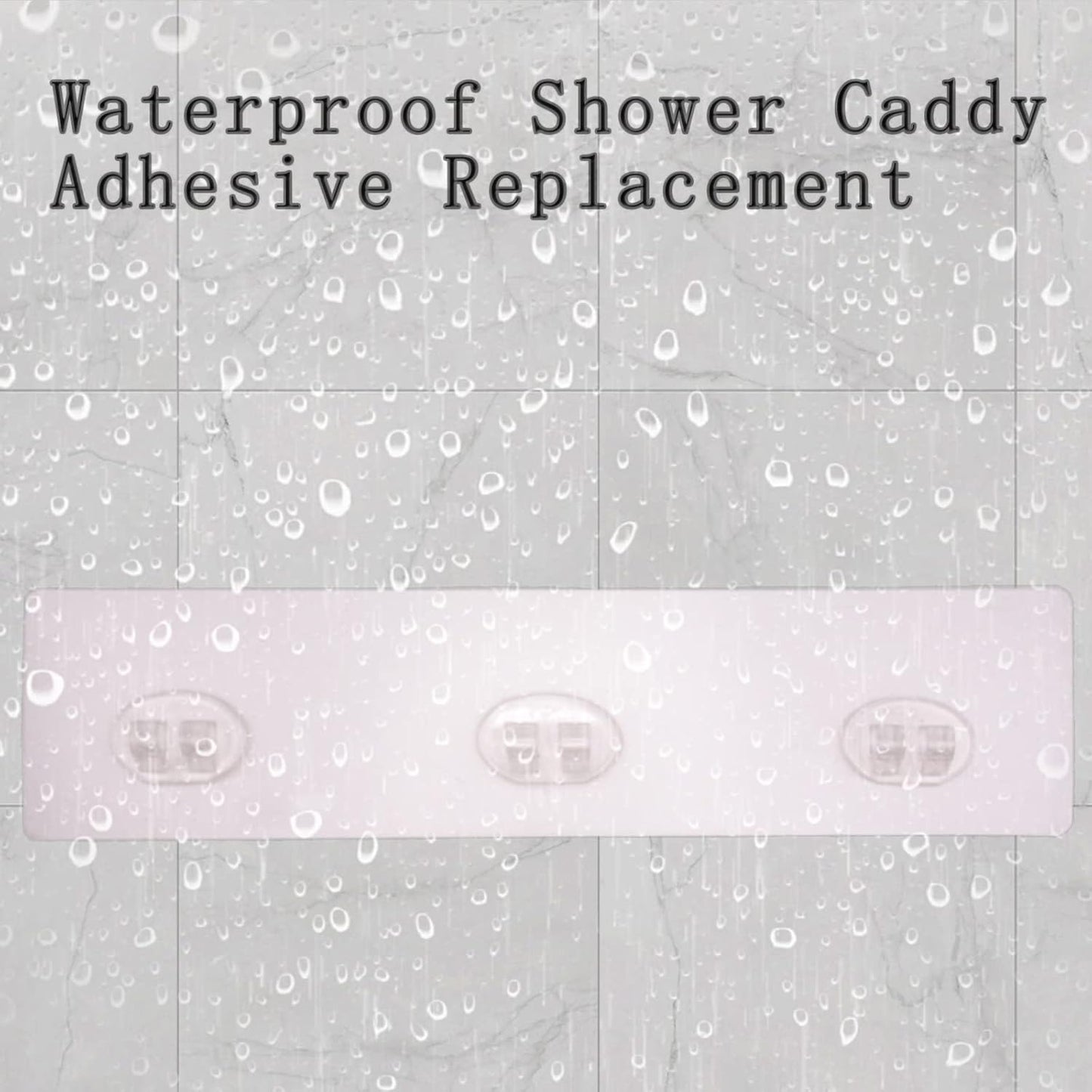 Skiennix Shower Caddy Adhesive - Strong Transparent Sticky Pads for No-Drill Bathroom & Kitchen Storage | 2 Pack