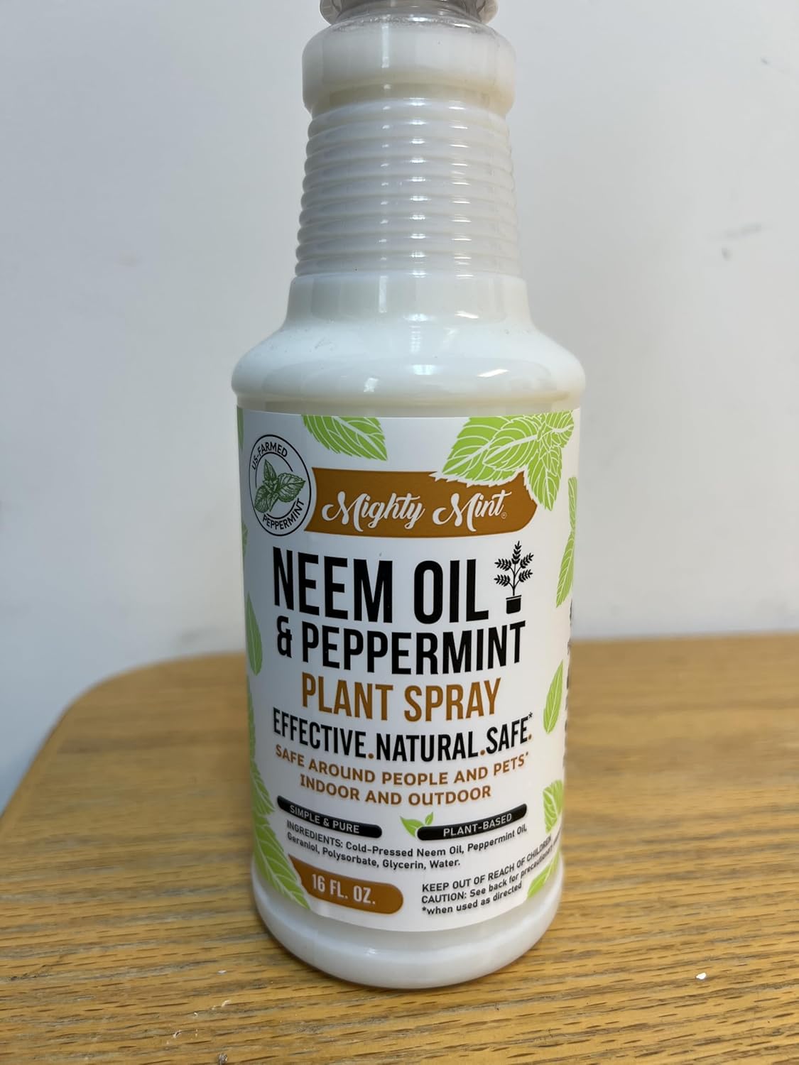 Mighty Mint Neem Oil & Peppermint Plant Nutrient Spray - Natural Leaf Shine for Healthy Plants | 16 oz