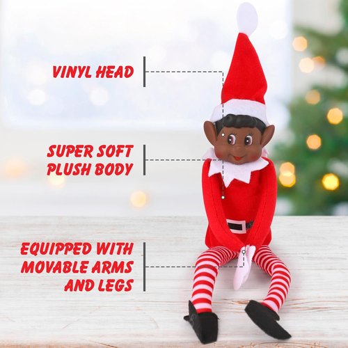 Christmas Elf Behaving Badly Plush Toy - Naughty Bendy Doll | 12-Inch Black Elf for Holiday Fun