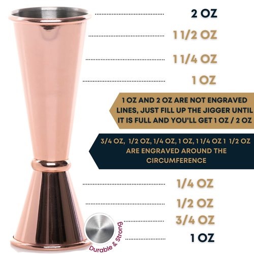 BARIANTTE Cocktail Jigger for Bartending, 2 oz 1 oz Japanese Measuring Shot Glass - Silver