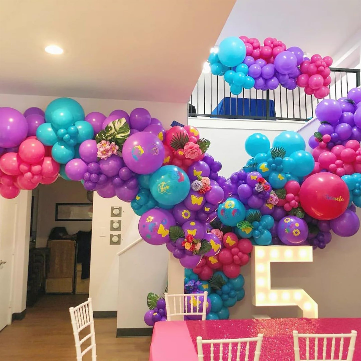 Pink Purple Blue Balloon, 60 Pcs 12 Inches Hot Pink Metallic Purple Teal Yellow Balloons Confetti Balloons for Kids Baby Shower Magic Theme Birthday Engagement Party Decoration