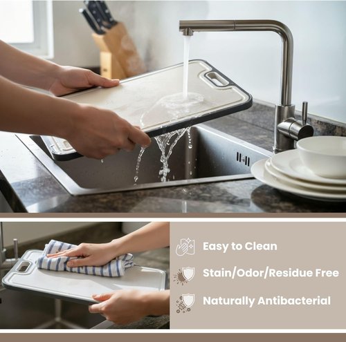 **Smoky Supply USA Titanium Cutting Board - Double-Sided, Scratch-Resistant, Easy to Clean | Food Grade**