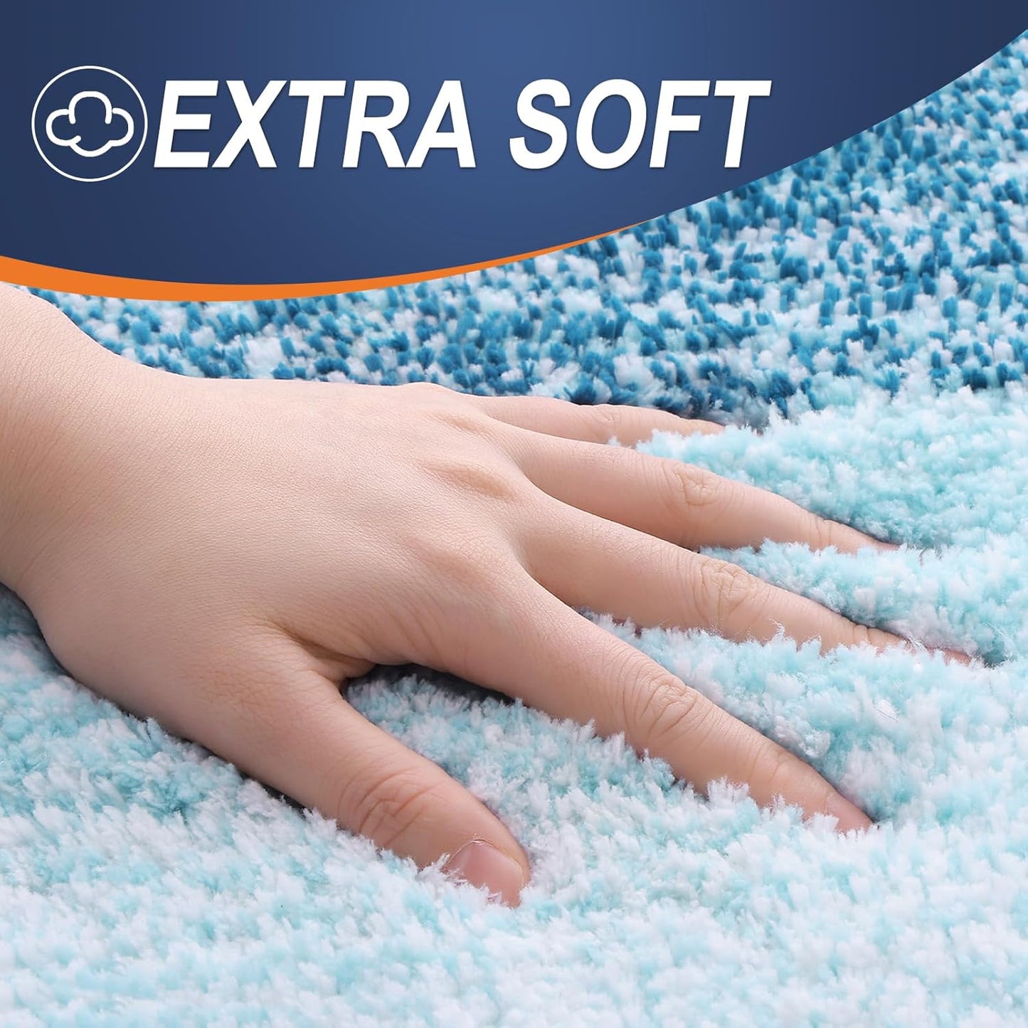 OLANLY Bathroom Runner Rug - Extra Soft Microfiber Mat with Rubber Backing | Quick Dry, 47x17 in Peacock Blue