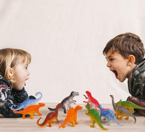 FINGOOO Mini Dinosaur Figures Set - 39 Assorted Vinyl Toys for Easter Gifts & Dino Party Decor