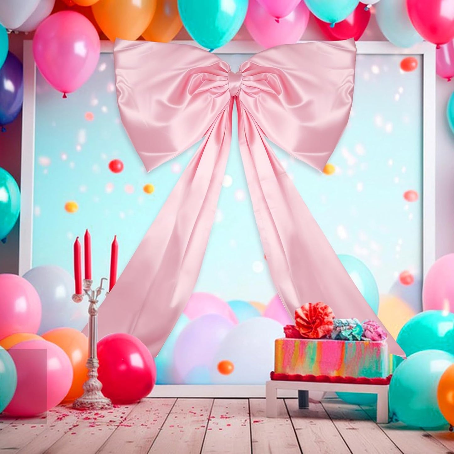 Skiennix Large Pink Bow Decor - 24 x 36 Inches | Perfect for Baby Showers & Birthday Parties