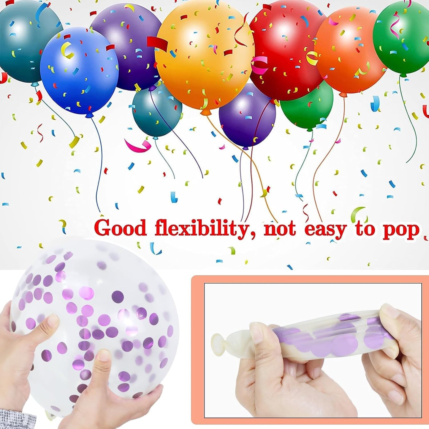 Skiennix 68-Piece Pink & Purple Balloon Set - 12-Inch Metallic Latex Balloons with Ribbons for Parties & Celebrations