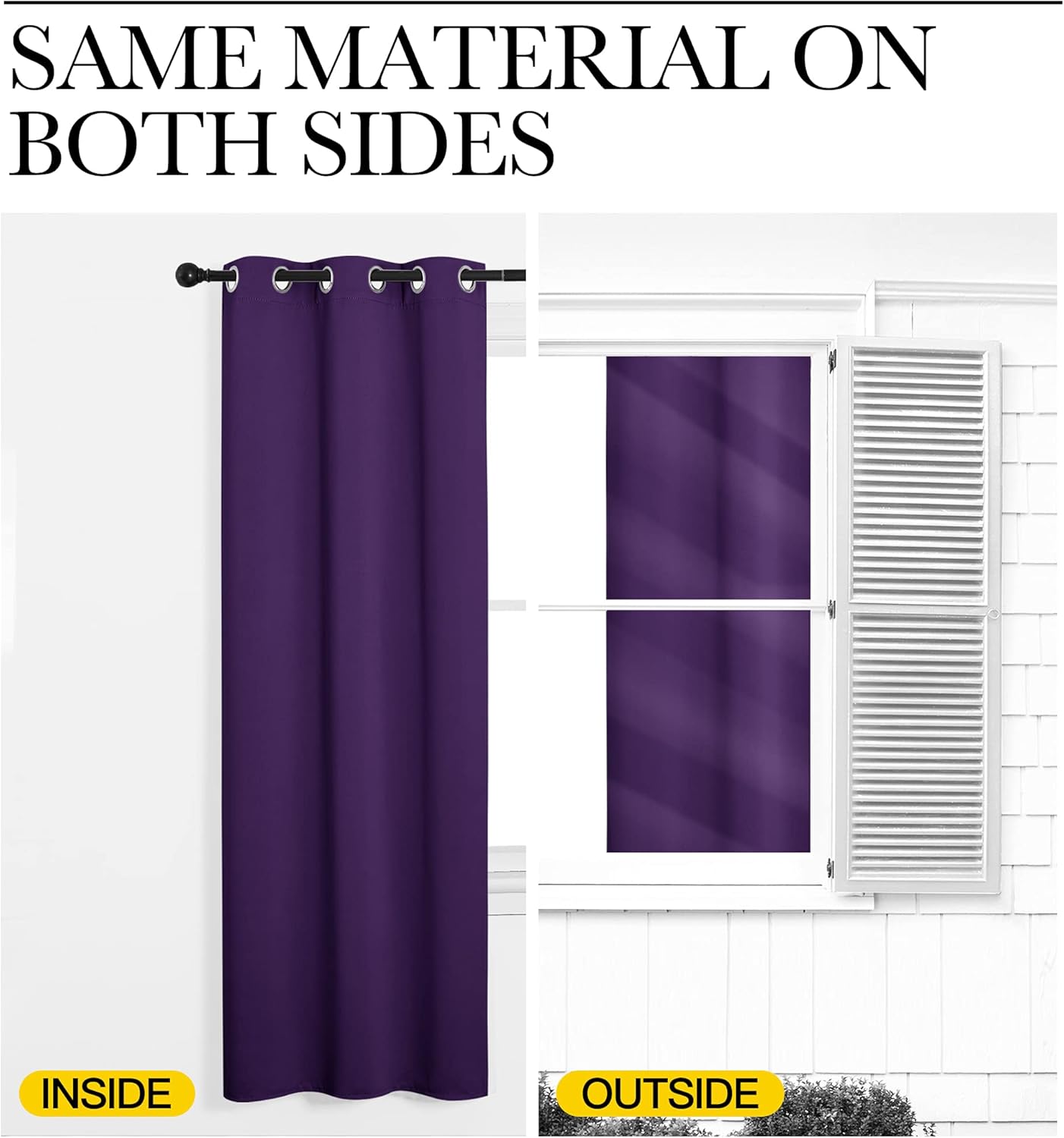 NICETOWN Royal Purple Blackout Curtains - Thermal Insulated Long Drapes for Large Windows | 120" Length, 2 Panels, 55" Wide