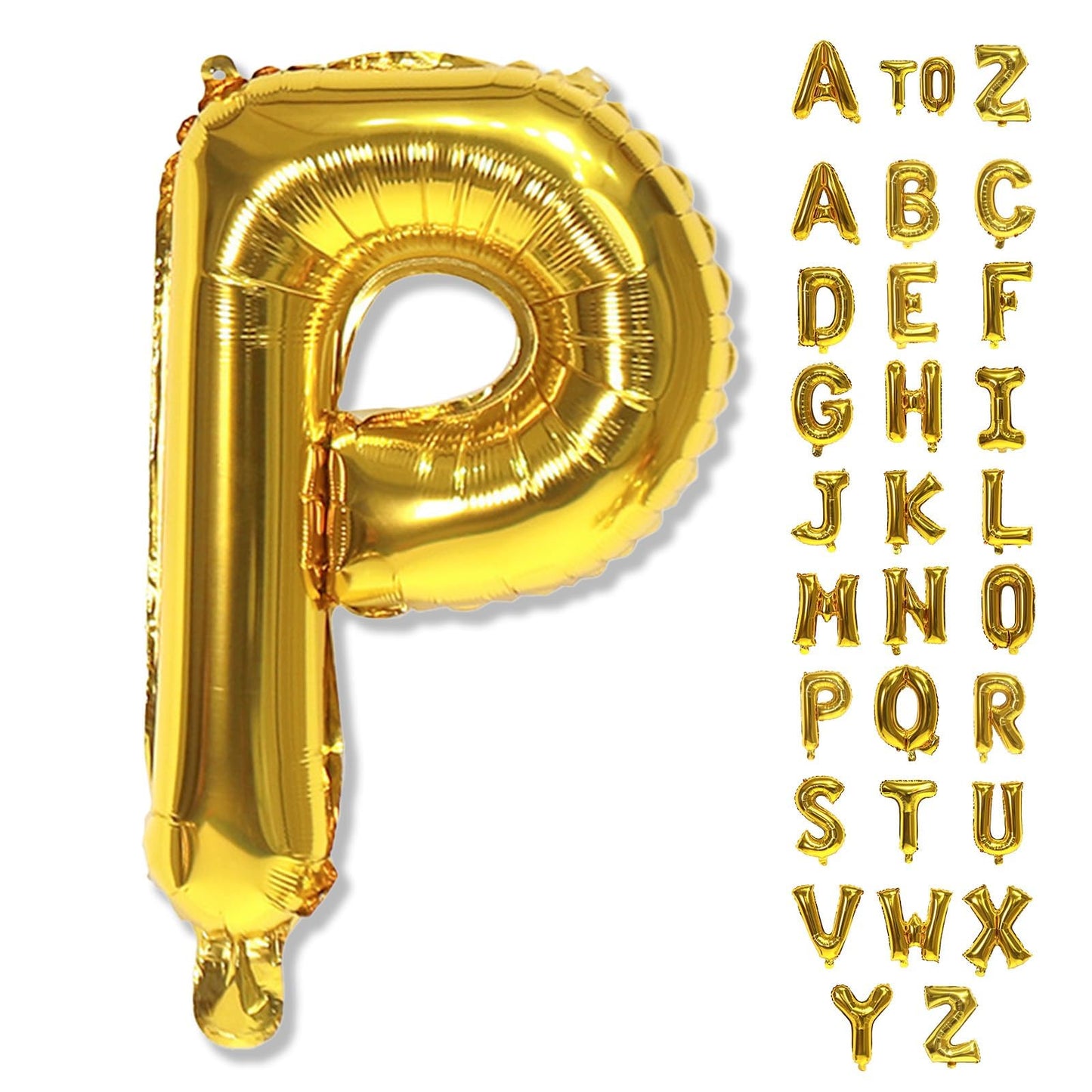Giant P Alphabet Balloon Letters, Gold Self Inflating Custom Letter Balloons Birthday Decor, 40 Inch Helium Mylar Foil Name Word Balloons for Girls Men Anniversary Party Graduation Decoration Supplies