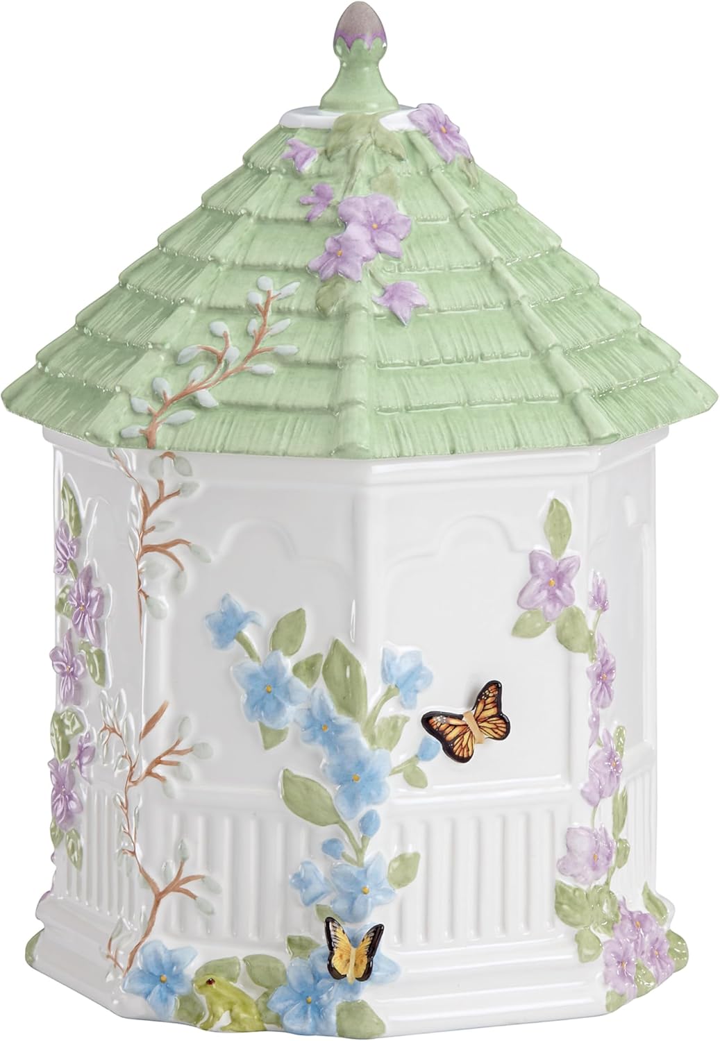 Lenox Butterfly Meadow Cookie Jar - 10-Inch Figural Gazebo Design in Elegant White