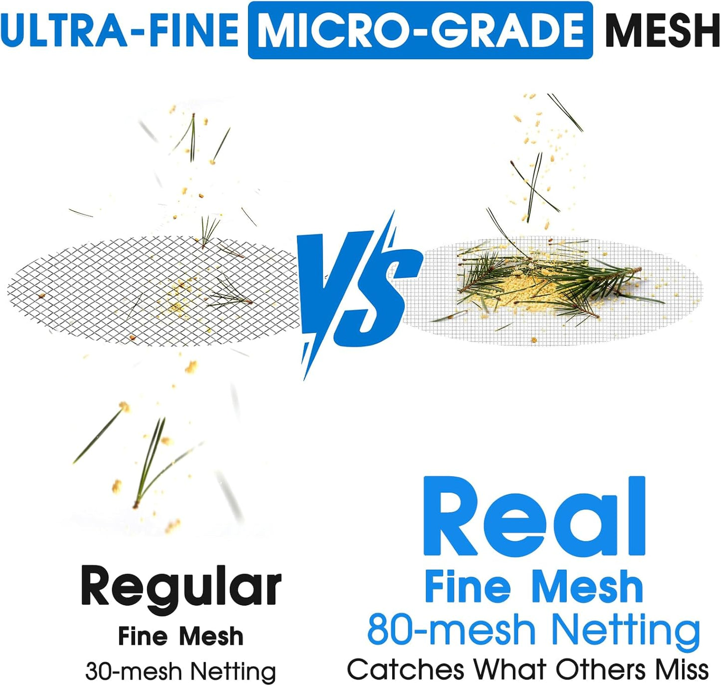 TidyMister Pool Skimmer Net - 17.5'' Ultra Fine Mesh Rake for Sand, Silt & Debris Cleanup