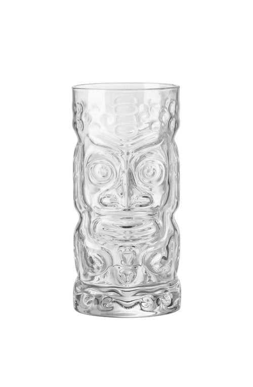 Bormioli Rocco Bartender TIKI Glasses - Set of 4, 19.5 Oz. Tropical Tiki Tumblers for Rum & Fruit Cocktails - Vibrant Presentation with Durable Clear Glass - Made in Italy, Dishwasher Safe