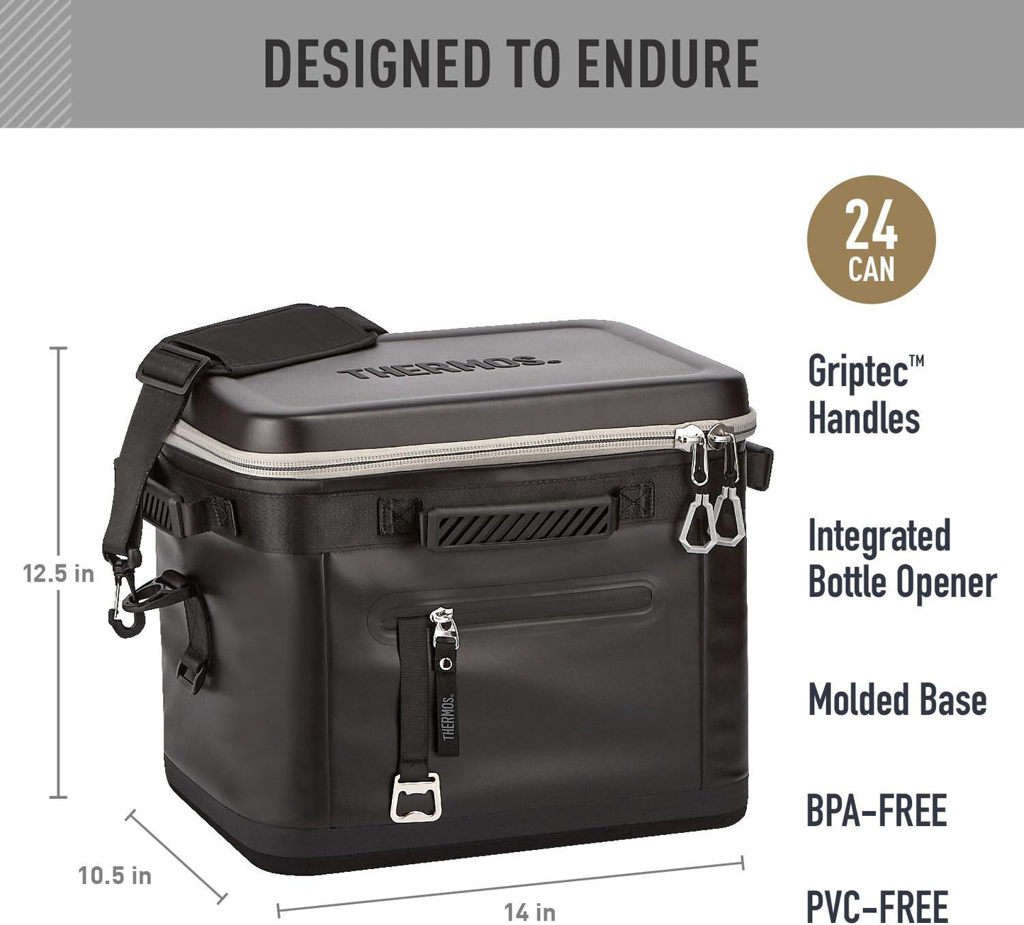 THERMOS ICON Series 24 Can Cooler - Durable Granite Design for Outdoor Adventures