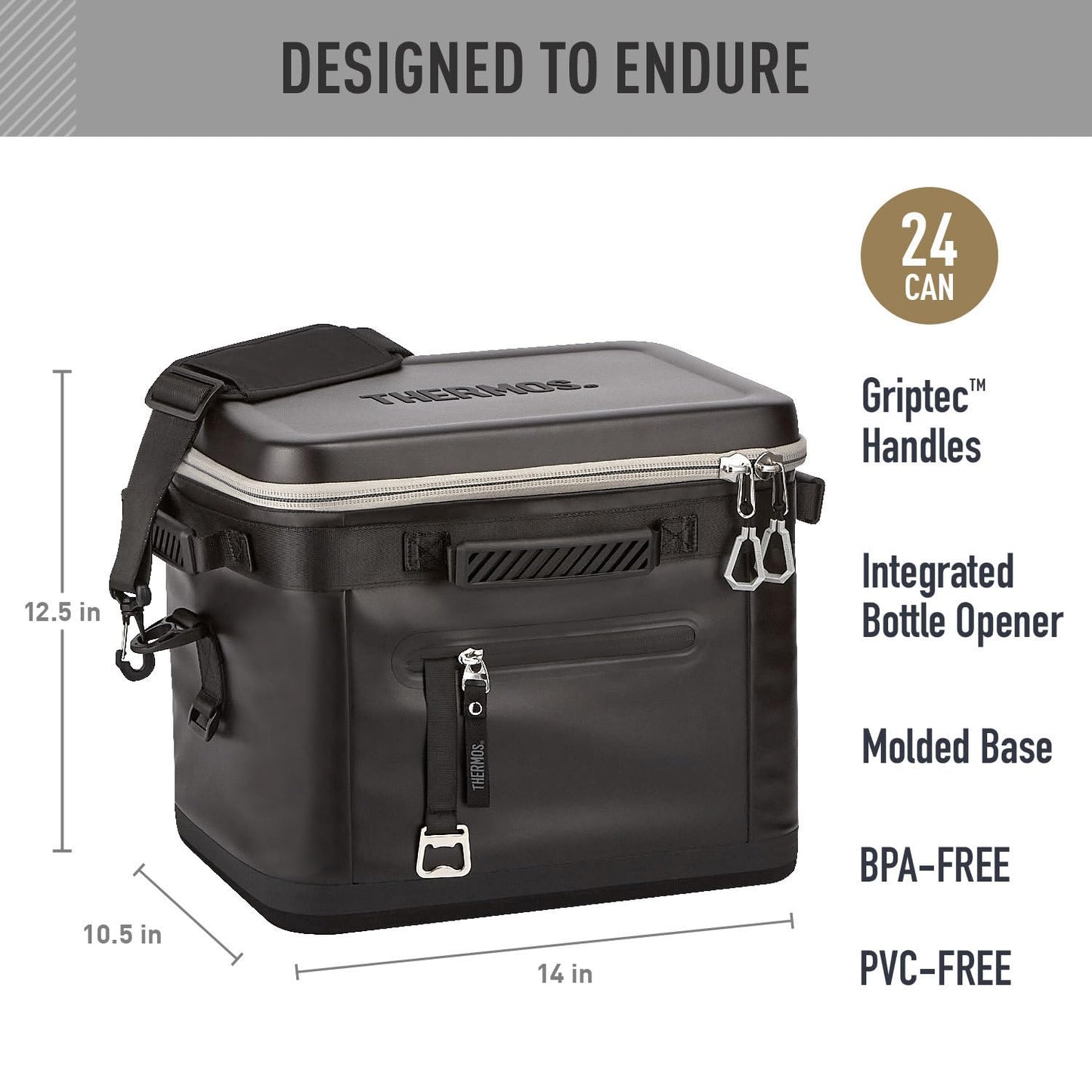 THERMOS ICON Series, 24 Can Cooler, Granite