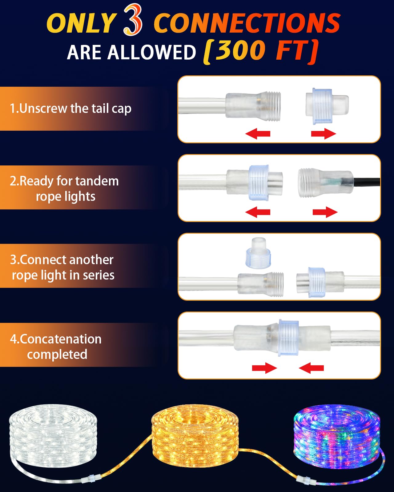 Coroor Rope Lights Outdoor Waterproof Christmas 100ft 720 LED, Flexible Connectable Tube Lights, String Lights Decorative Lighting for Garden Patio Pool Tree Bedroom Xmas Decor (Warm White)