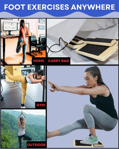 Caredgitz Ankle Strengthener, Single Leg Balance Board for Ankle Rehab, Foot Trainer for Mobility, Foot Stretcher for Sprained Ankle, Balancing Wobble Board, Posture Board, Arch Trainer with Brace