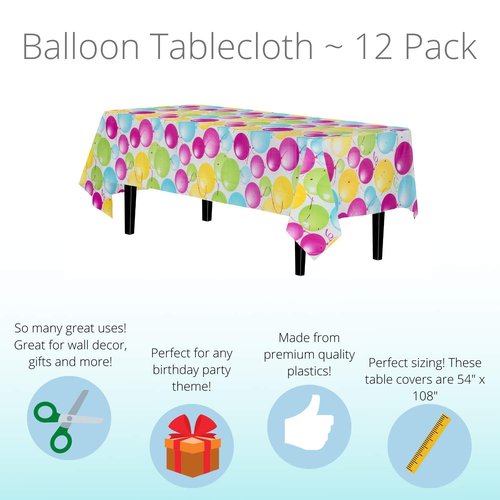 Exquisite 12-Pack Premium Plastic Tablecloth 54in. x 108in. Rectangle