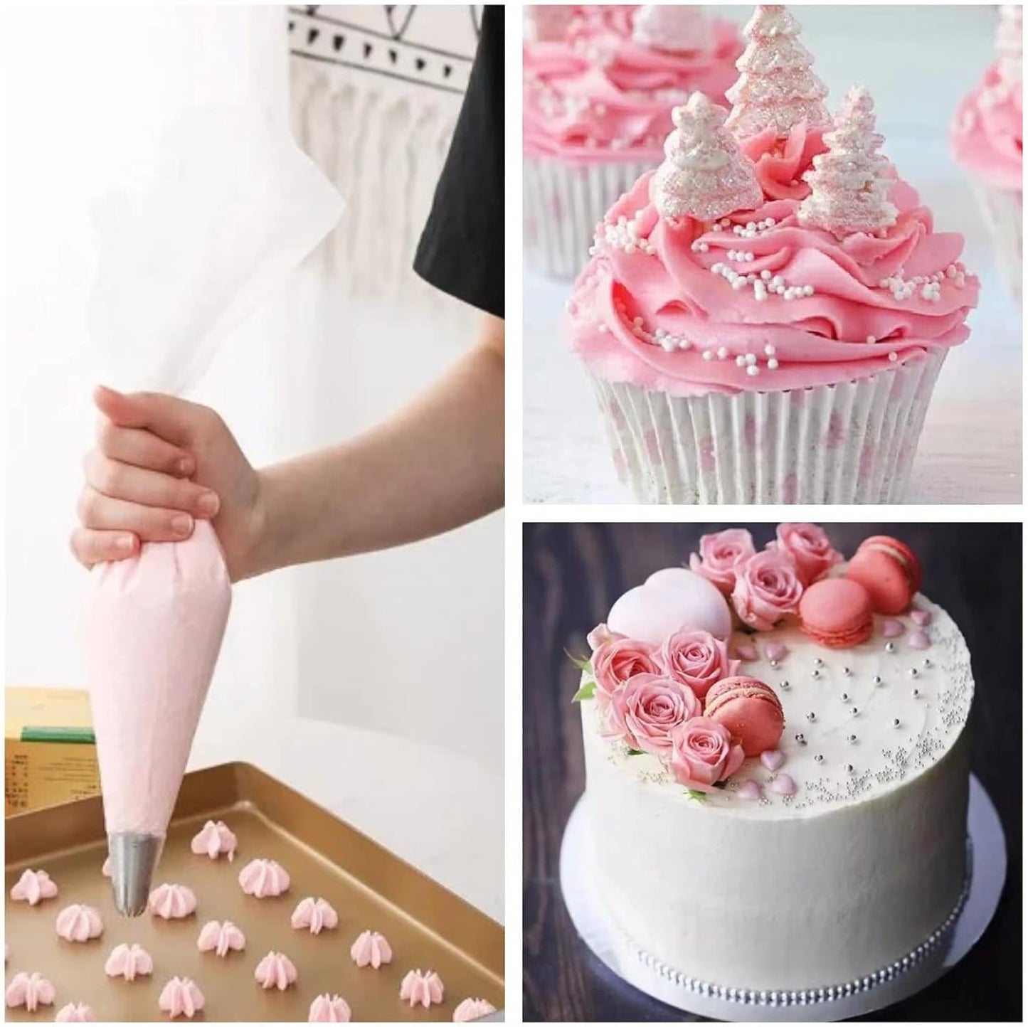 Skiennix 18-Inch Tipless Piping Bags - Extra Thick Anti-Burst Decorating Bags for Royal Icing & Buttercream