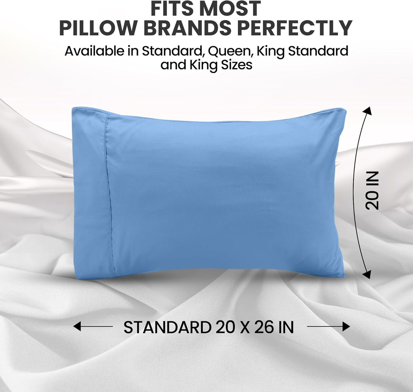 Utopia Bedding Pillow Cases | Soft Brushed Microfiber 2-Pack - Oeko-TEX Certified, 20x26 Inches (Dutch Blue)
