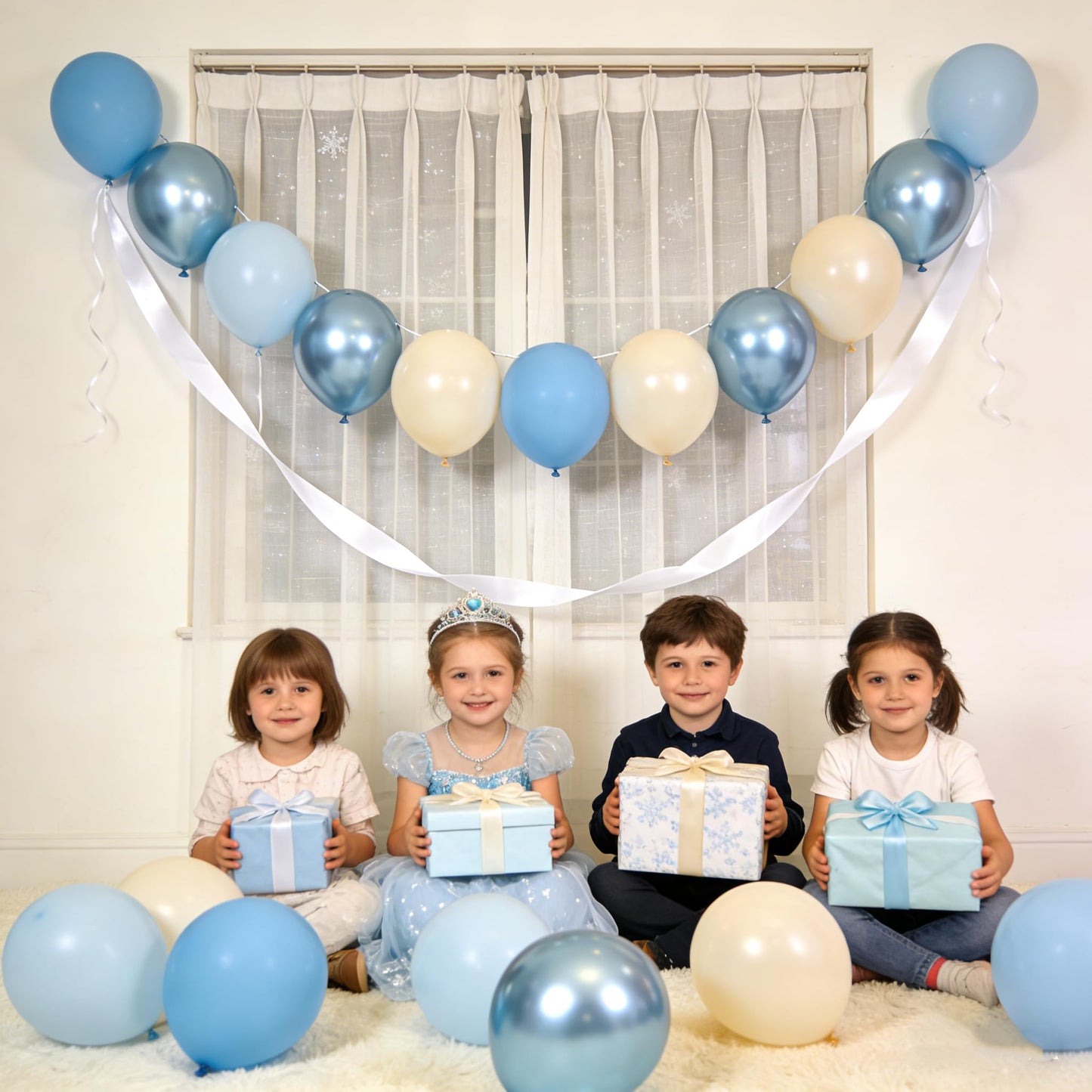 Blue White Sand Balloons Dusty Slate Fog Pastel Metallic Blue Beige Balloon 12INCH Helium Latex Balloon for Arch Kids Birthday Party Decorations Baby Boy Shower Christening Bridal Wedding Decor