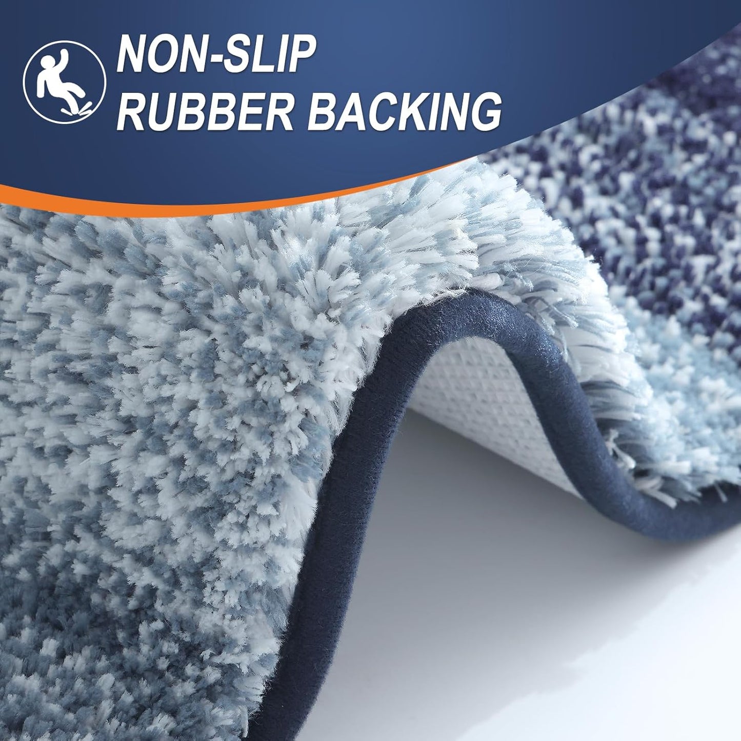 OLANLY Bath Rugs Mat - Extra Soft Microfiber, Quick Dry & Washable | 24x16, Airy Blue for Bathroom Floor