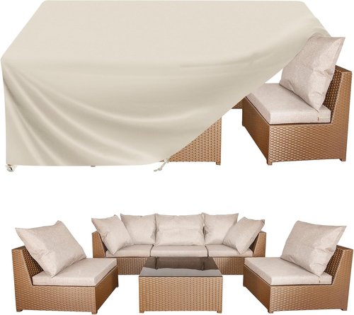BALEINE Outdoor Furniture Covers - Waterproof Heavy Duty Oxford Table Cover | Beige 108"L×82"W×28"H