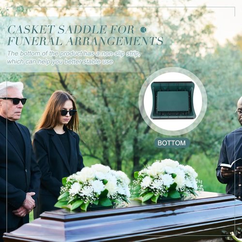 Jingmore Floral Casket Saddle - 3 Pcs Plastic with Floral Foam Blocks | 2.75'' x 11.25'' x 12.75'' for Funeral Arrangements