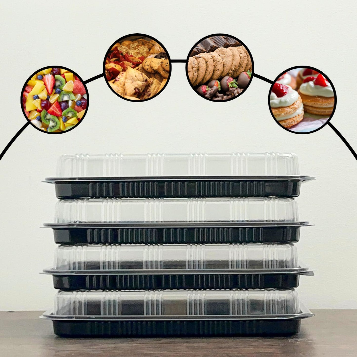Zumart 10 Pack Catering Trays with Lid – 13" Serving Trays with Lids - Reusable Serving Platter With Lid for Catering, Buffet, Picnics & Events – Party Trays With Lids (13.39 × 9.84 × 2.95 inch)
