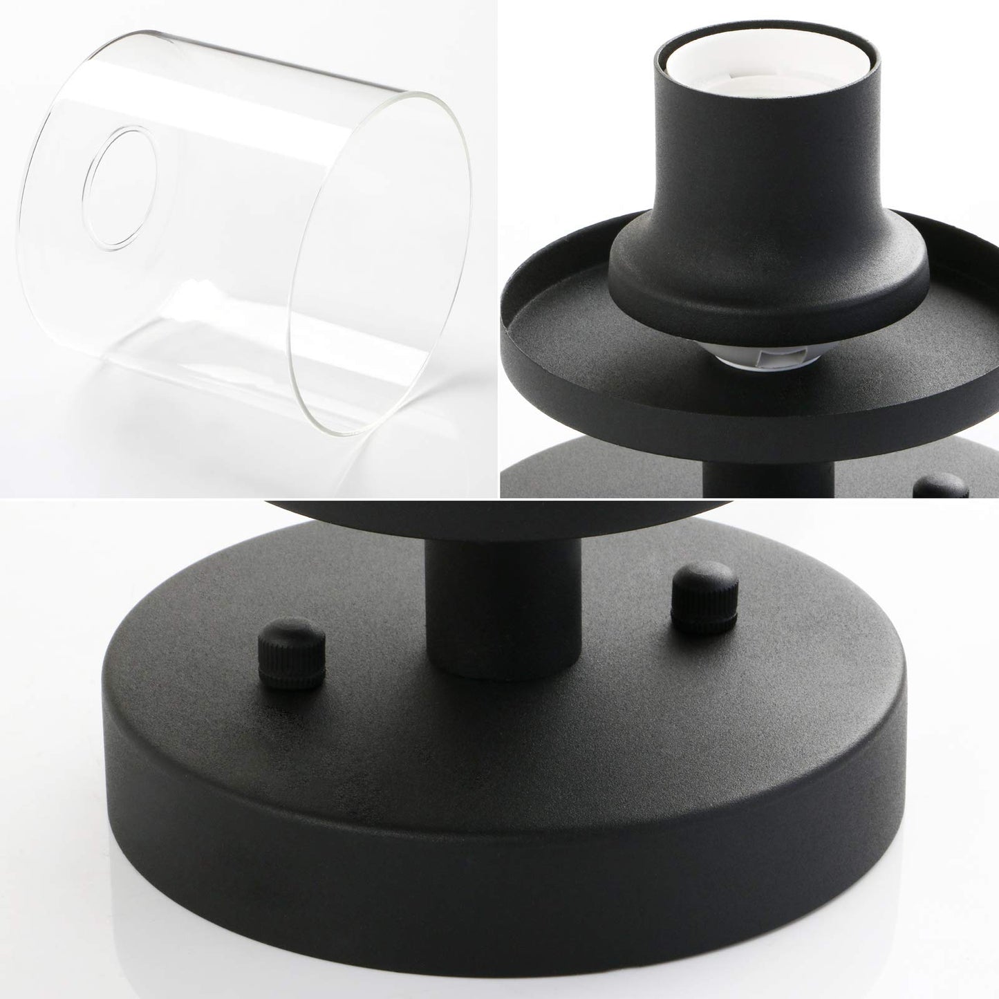 Pathson Industrial Ceiling Light Fixture with Glass Shade, 1-Light Flush Mounted Pendant Lighting Chandelier for Hallway Loft Kitchen Bar Close to Ceiling