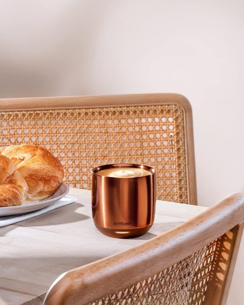 Ember Temperature Control Smart Cup, 6 oz, App-Controlled Heated Coffee Cup, Espresso Mug with 90 Min Battery Life, Copper