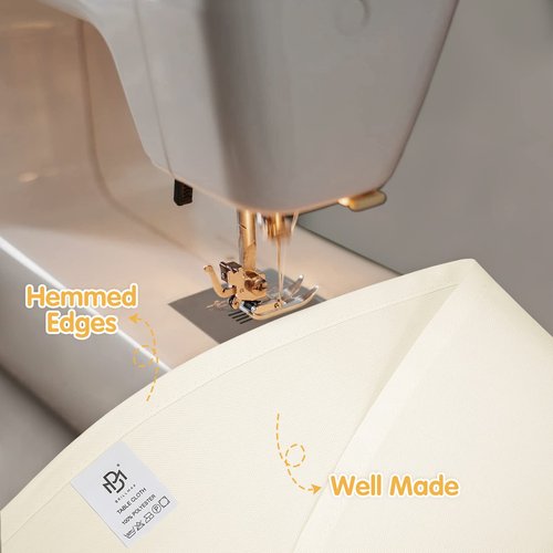 BRILLMAX 4 Pack Ivory Round Tablecloths 108 Inch for 48” Tables - 150 GSM Polyester Fabric, Floor Length Drop, Water, Stain & Wrinkle Resistant Cloth Cover for Wedding Reception Banquet Dining