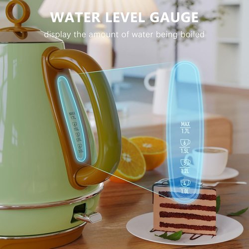 Evoloop Electric Kettle - 1.7L BPA-Free Stainless Steel Tea Boiler with Auto Shut-Off & Boil-Dry Protection