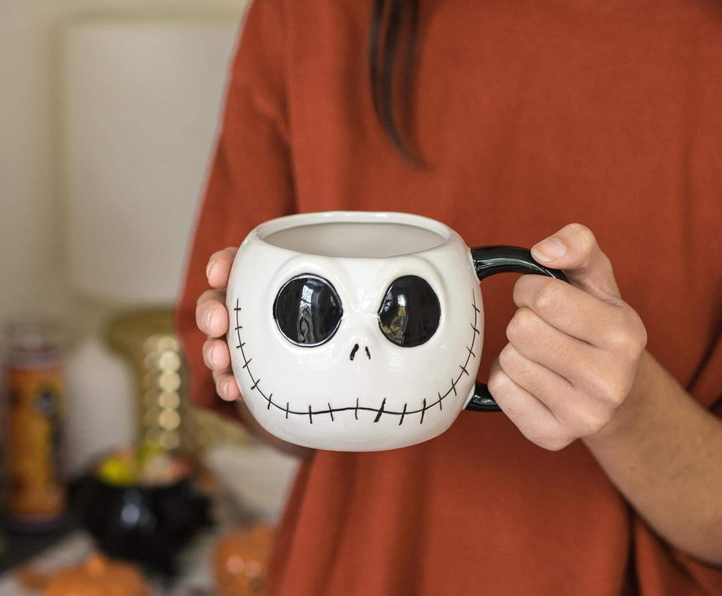 Nightmare Before Christmas Jack Skellington 20-Ounce Coffee Mug - Oversized Ceramic Drinkware for Hot & Cold Beverages