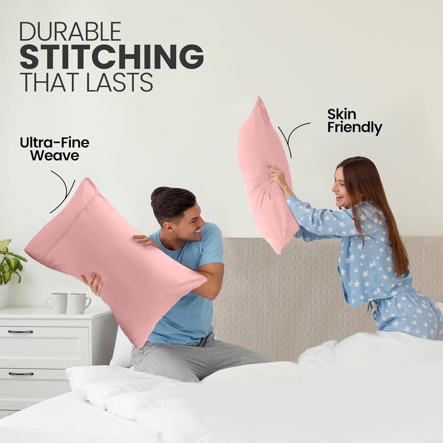 Utopia Bedding Queen Pillow Cases - Soft Brushed Microfiber - 2 Pack, Fade Resistant, 20 x 30 Inches | Pink