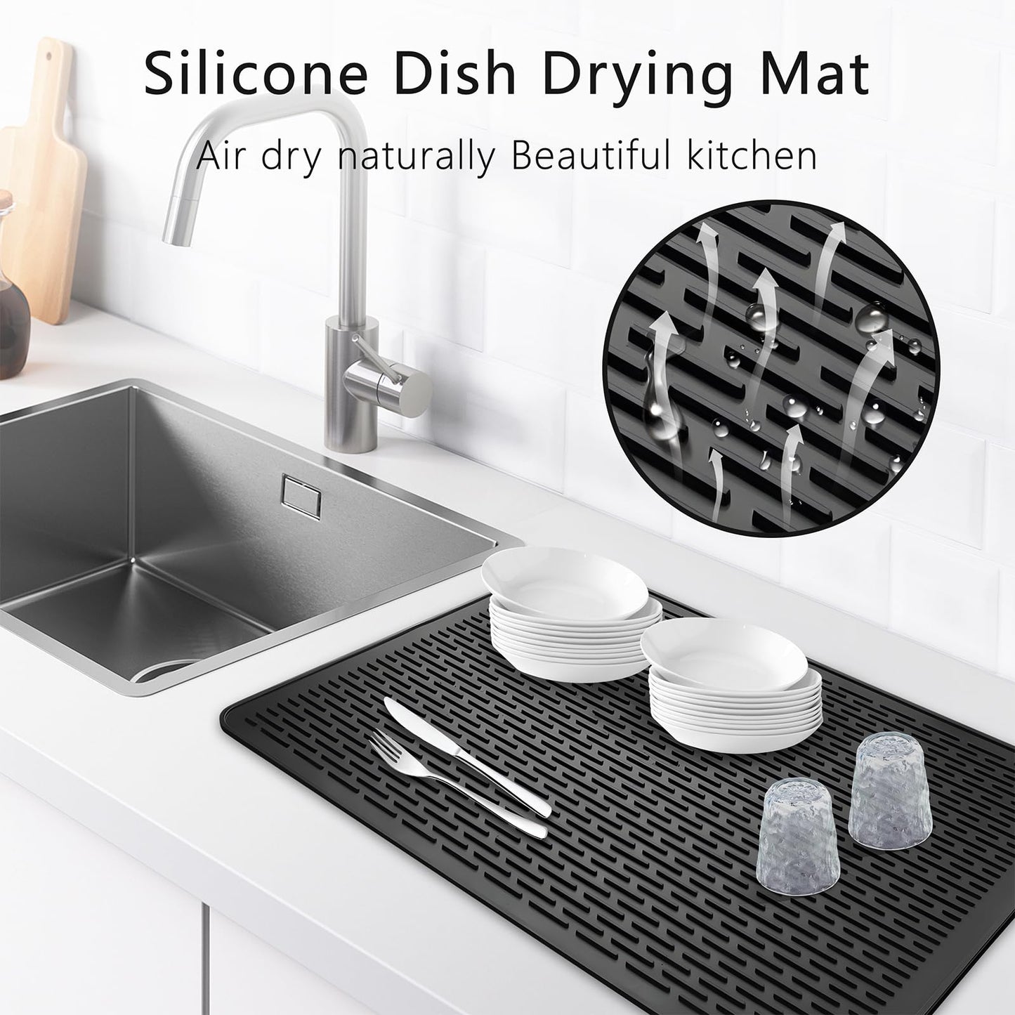 Silicone Stove Top Cover Mat, 36"x21" Silicone Electric Stove Top Protector, Heat Resistant Glass Cooktop Cover, RV Cooktop Protector Mat for Counter (Blcak)