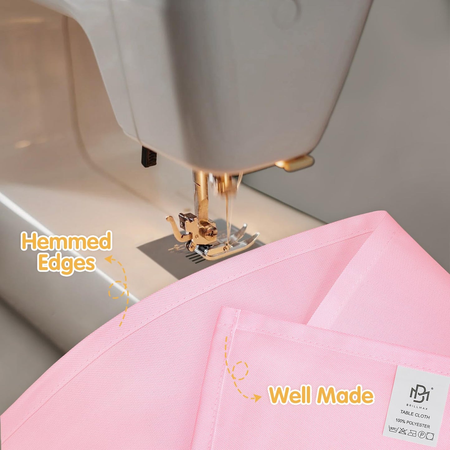 BRILLMAX 10 Pack Pink Tablecloths 60 x 102 Inch for 6ft Rectangle Tables - 150 GSM Polyester Fabric, 15" Standard Drop, Water, Stain & Wrinkle Resistant Cloth Cover for Wedding Banquet Dining Buffet