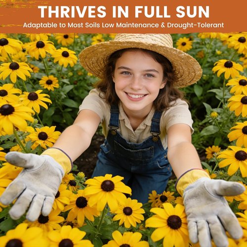 Black Eyed Susan Seeds - 30,000+ Non-GMO Heirloom Flower Seeds for Gardens & Borders | Attract Pollinators