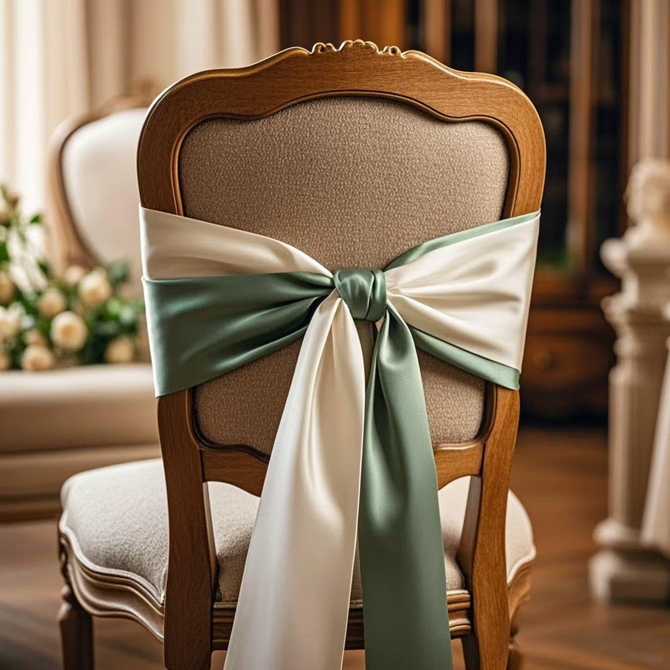Regine Switzerland Wedding Satin Chair Sashes - Elegant Gold Bows, 7x108 Inch, Pack of 50 for Events