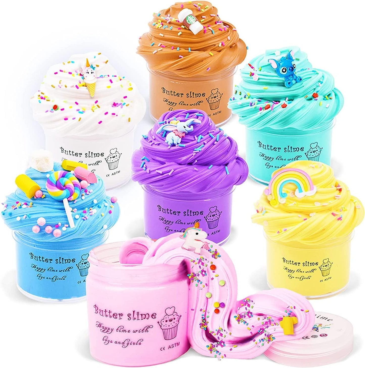 Skiennix Jumbo Butter Slime Kit - 49 Pcs of Colorful Slimes & Accessories for Ages 8-12 | Non-Toxic, Sensory Fun